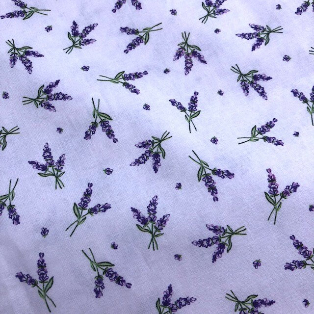 Square 40" Provence tablecloth cotton Lavander bouquet pattern from France