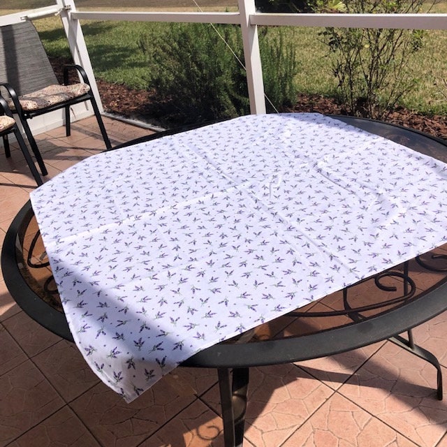 Square 40" Provence tablecloth cotton Lavander bouquet pattern from France