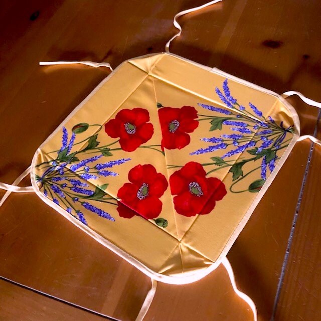 France Provence basket coated cotton kitchen decor table accessories poppies yellow background