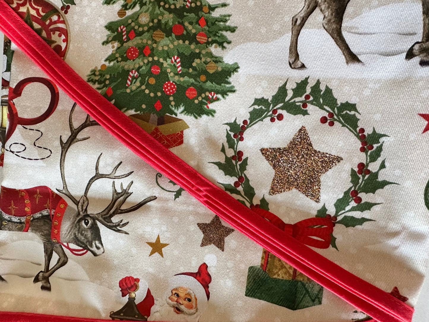 Round 61" cotton French Provence tablecloth Christmas pattern