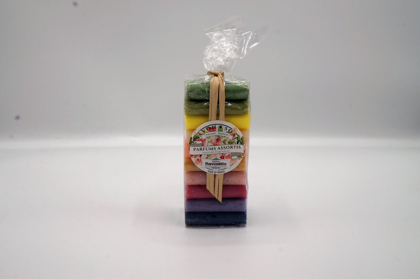 French Handmade Soap Gift Sachet Colorful Rainbow with Amazing Fragrances