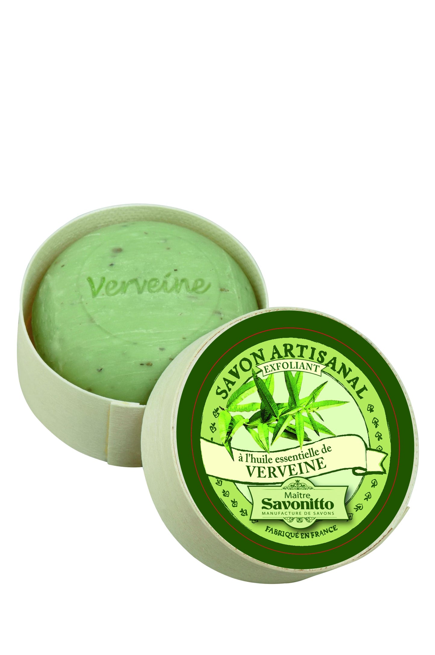 Round soap made in France in beautiful wooden box (Myrrh Amber)