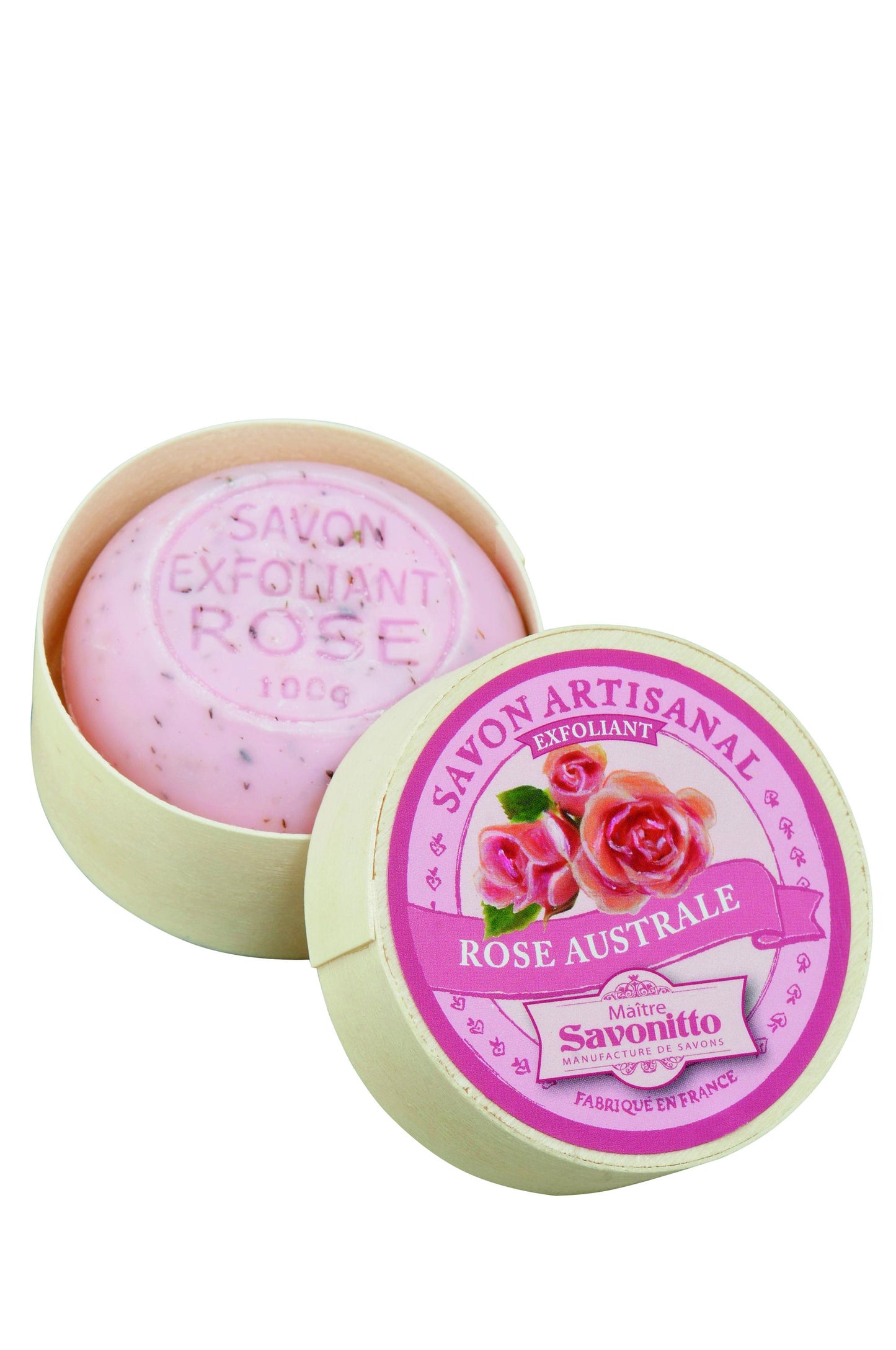 Round soap made in France in beautiful wooden box (Myrrh Amber)