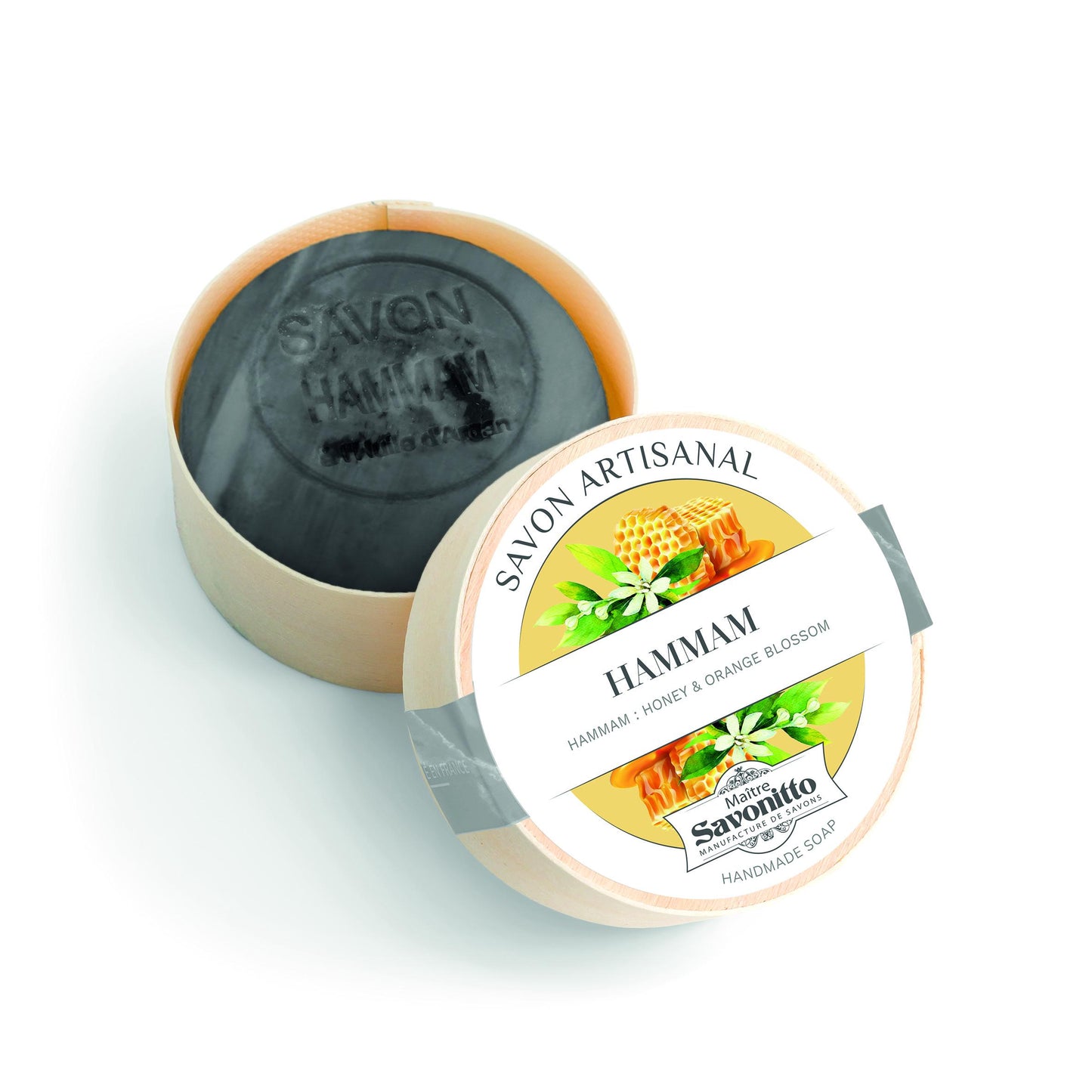Natural Spa Round Soap in Wooden Decorative Gift Box Made in France Several Natural Scents Hemp Argan Oil Honey Green Tea