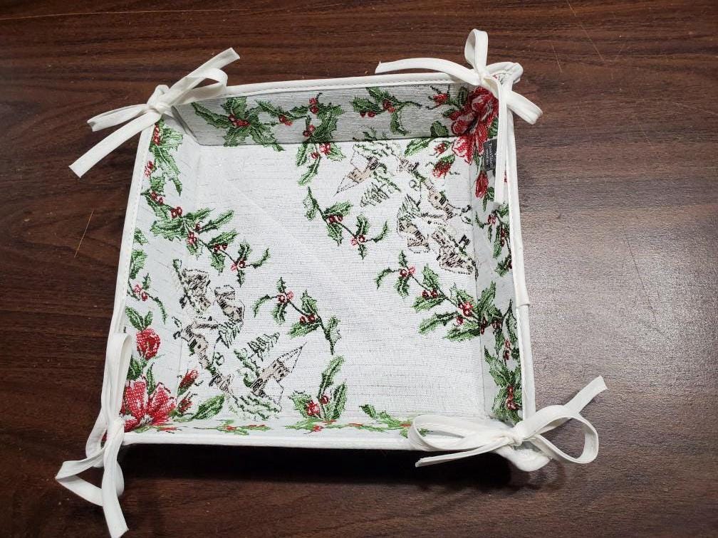 Provence French Christmas basket Jacquard Kitchen Decor Table Accessories Noel Made in France Chirstmas Decor