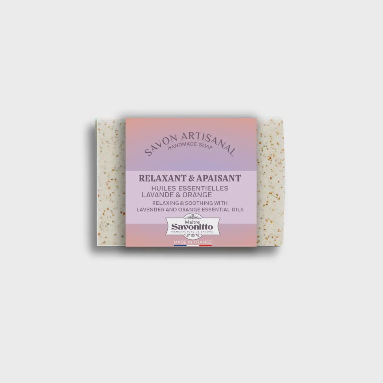 Lavender Sweet Orange Exfoliating Soap Bar Made in France All Natural