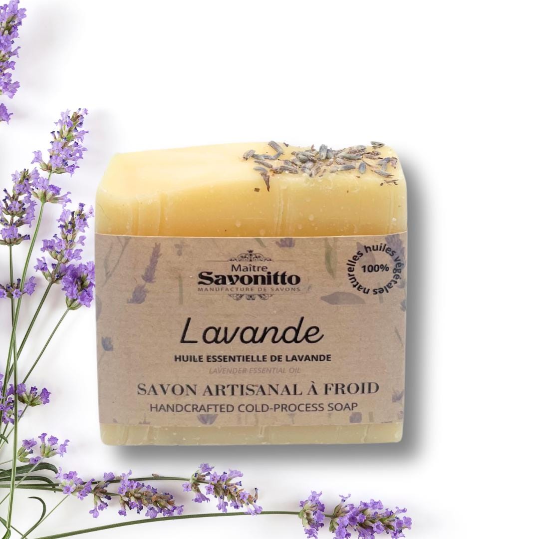 All Natural Cold-Processed Soap Made in France Lavender Blood Orange Rosewood Shea Butter Coconut Oil Rapeseed Oil