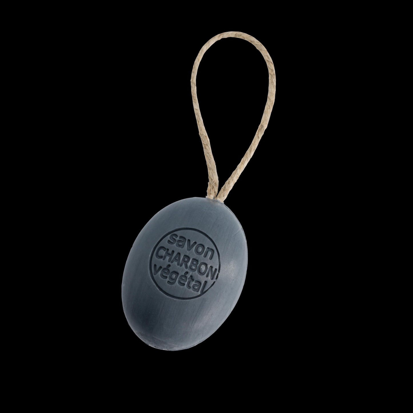 Natural French Soap with Hanging Rope Oval Soap Bar Almond oil natural extracts hypoallergenic charcoal yuzu ginger lavender wellbeing