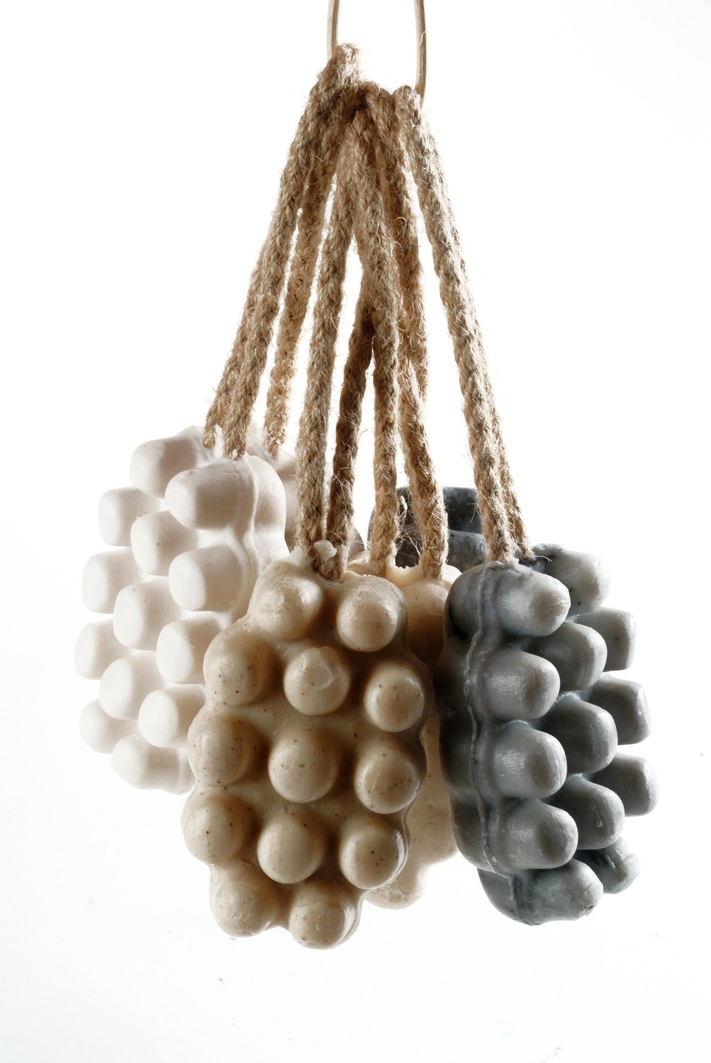Natural Massage Soap Made in France With Massage Nubs and Hanging Rope Argan Grapeseed Honey Orange Blossom Amber