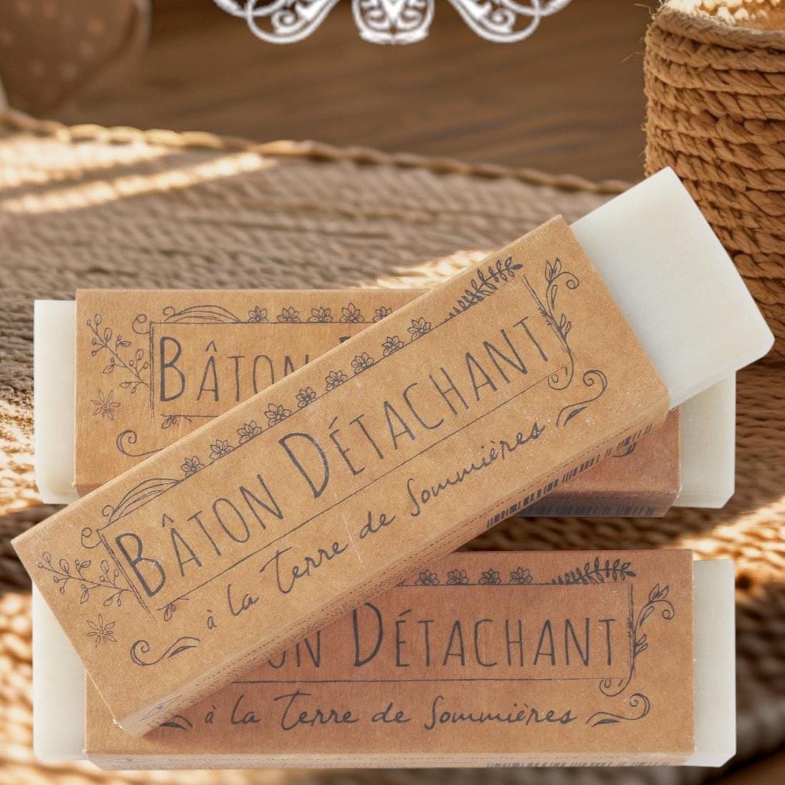 Natural Stain Remover Stick | Sommières Clay & Grapeseed Oil | Eco-Friendly Laundry Soap Bar – 80g Made in France
