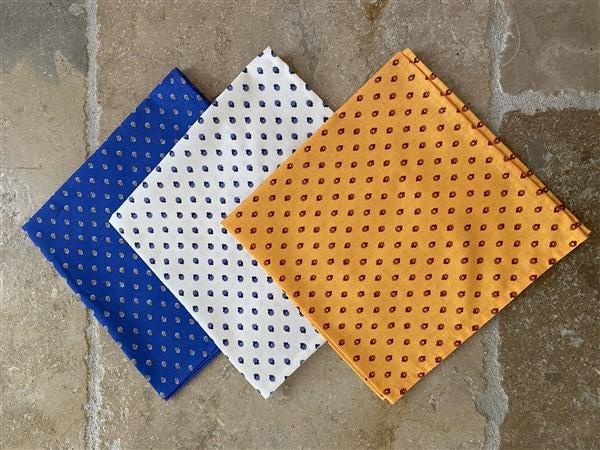 Set of Provence Napkins cotton white with blue dots "Esterel"