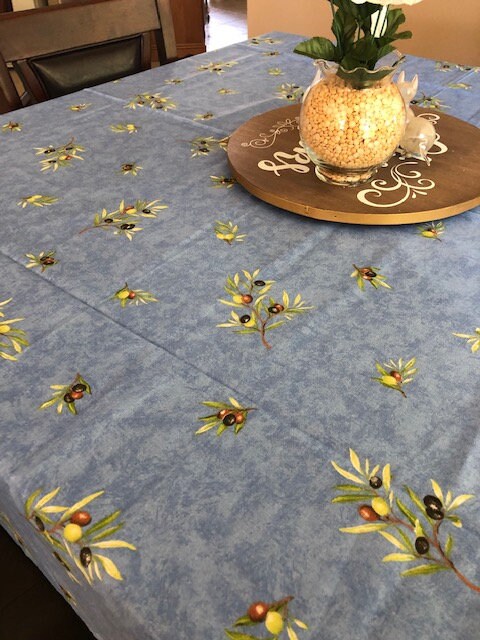 Square 63" Tablecloth - Clos des Oliviers Blue All Over
