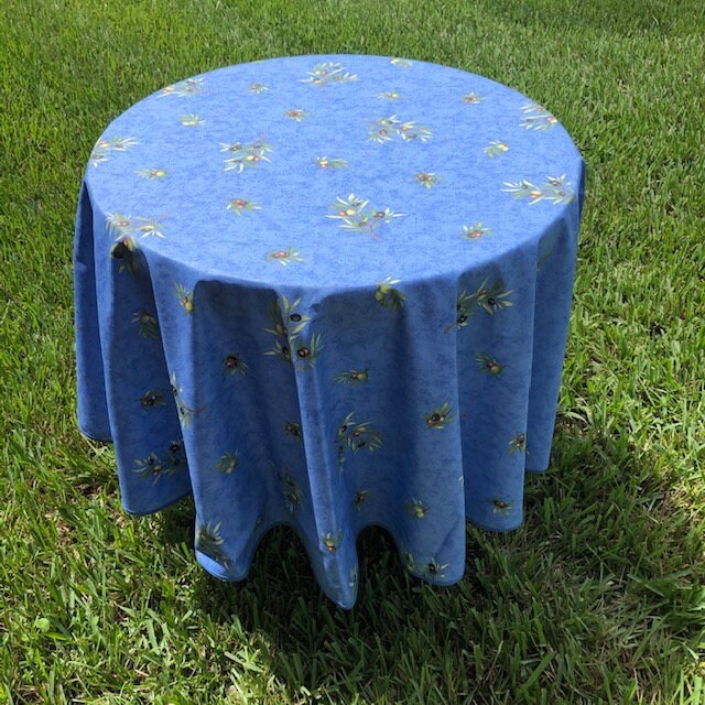 Round 61" Tablecloth - Clos des Oliviers Blue All Over