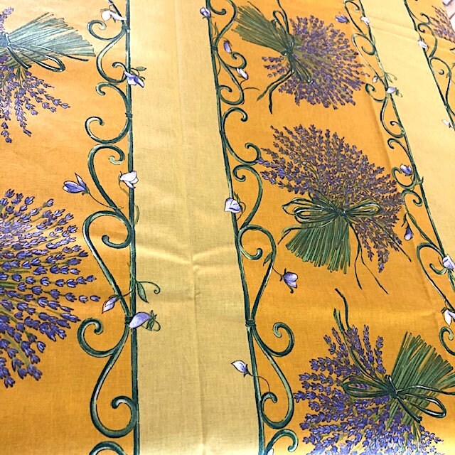 Rectangular 137" Tablecloth - Lavender Bouquet Yellow
