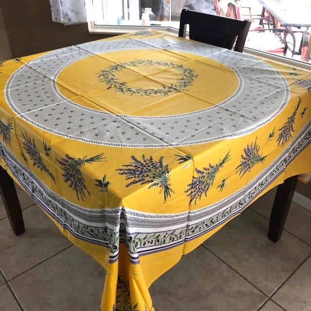 Square 69" Coated Tablecloth - Lauris Yellow