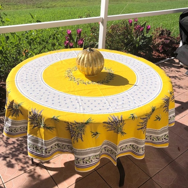 Round 70" Tablecloth - Lauris Yellow