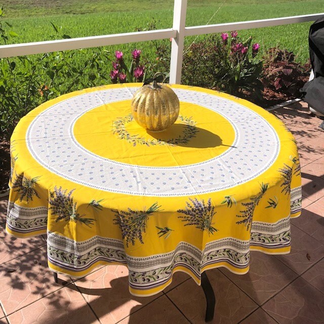 Round 90" Tablecloth - Lauris Yellow