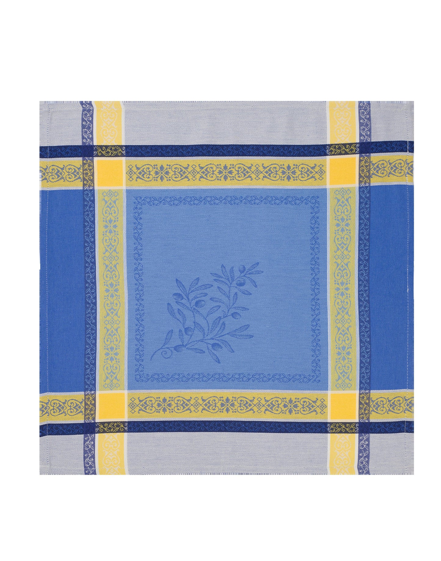 Set of Jacquard Napkins - Olivia Blue and Yellow