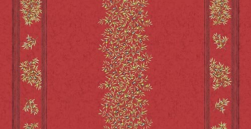Rectangular 47", 78", 98" or 118" Tablecloth - Clos des Oliviers Red