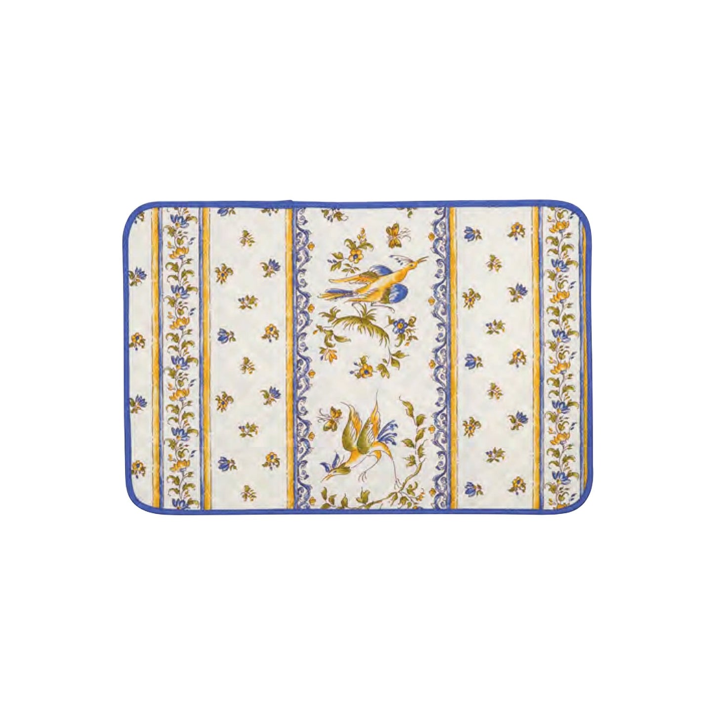 Rectangular Quilted Placemats - Moustiers Blue