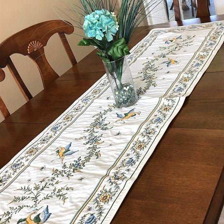 Jacquard Table Runner - Moustiers Blue