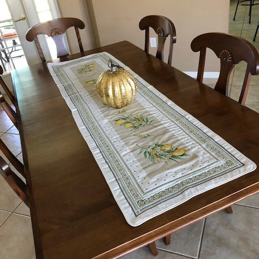 Provence table runner Jacquard Lemon woven tapestry from France