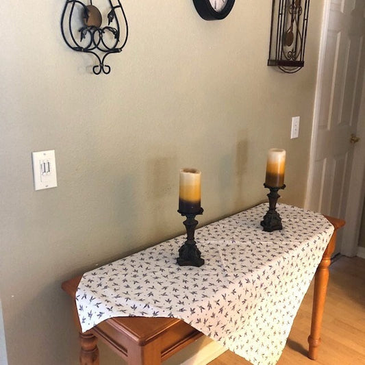 Square 40" Provence tablecloth cotton Lavander bouquet pattern from France