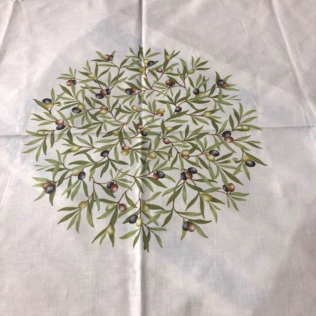 Round 70" Cotton or Coated Tablecloth "Clos des Oliviers" Made in France Provence Off-white