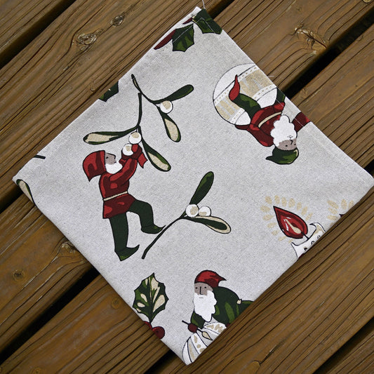 Set of Napkins cotton holiday Christmas Elf pattern