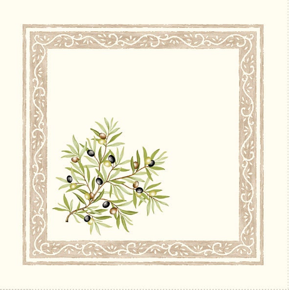Set of Provence Napkins cotton Clos des Oliviers off-white