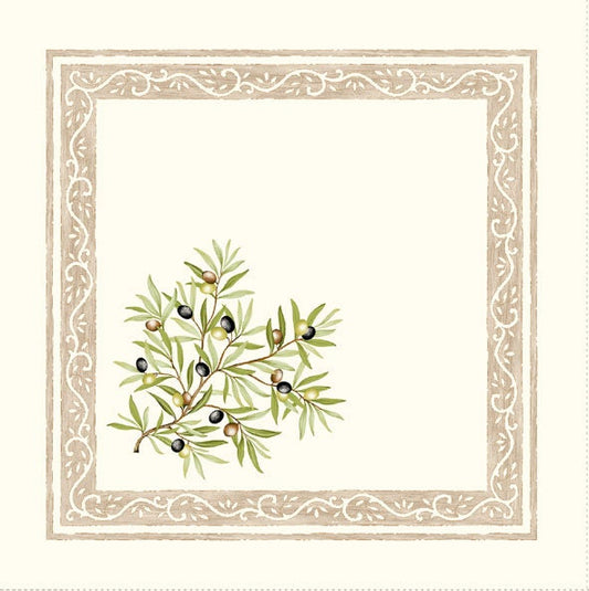 Set of Provence Napkins cotton Clos des Oliviers off-white