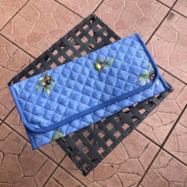 Set of 2 pockets with napkin inside from Provence blue color and yellow strips