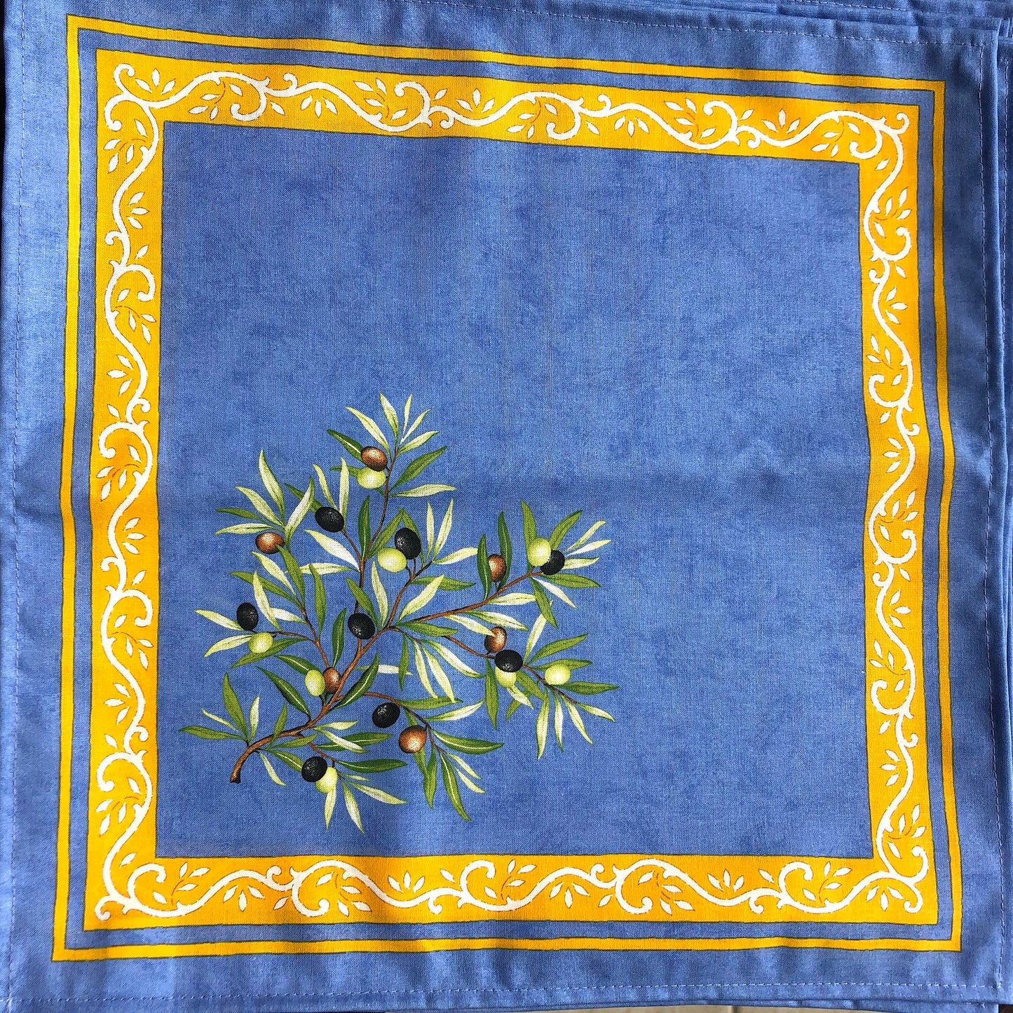 Set of 2 pockets with napkin inside from Provence blue color and yellow strips