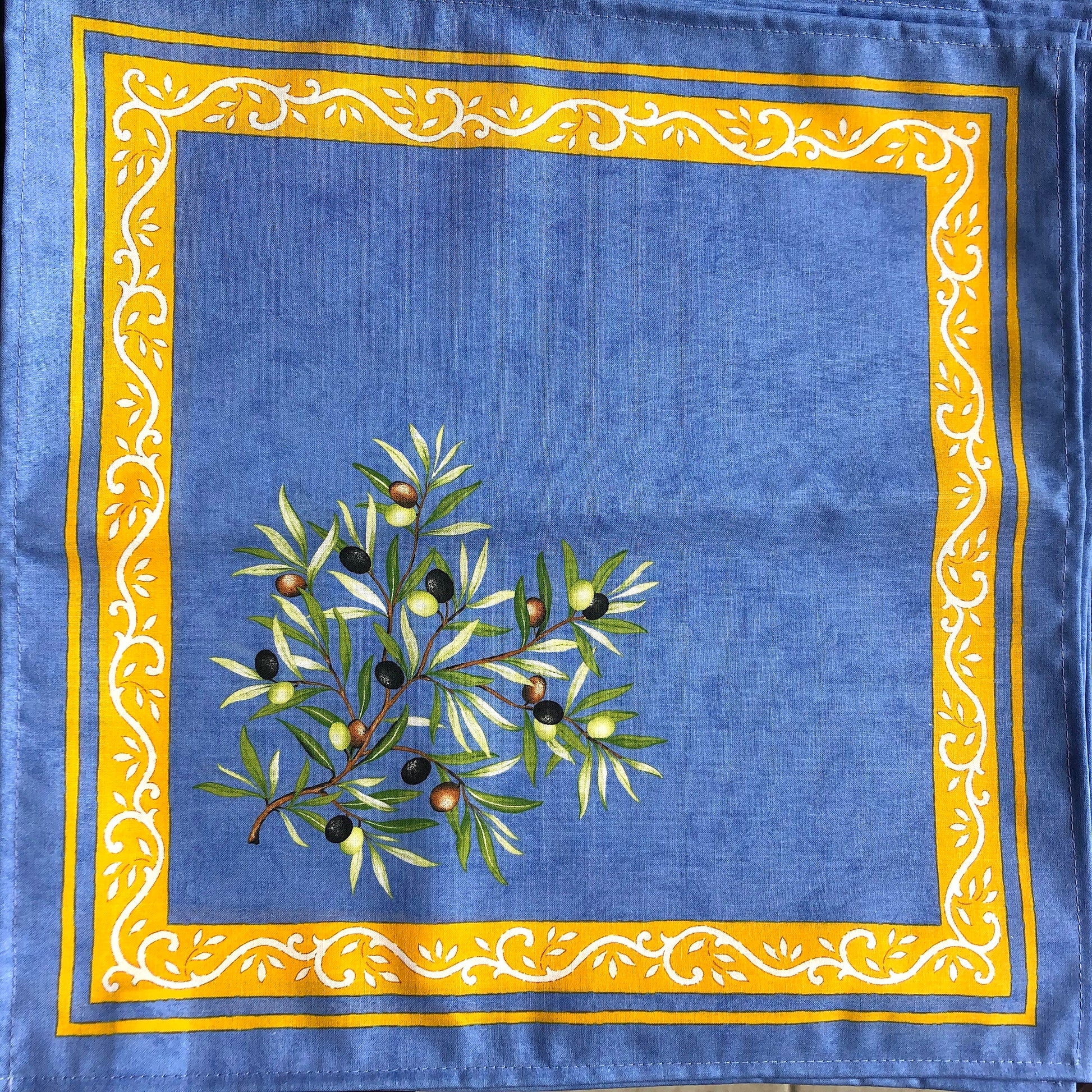 Set of 2 pockets with napkin inside from Provence blue color and yellow strips