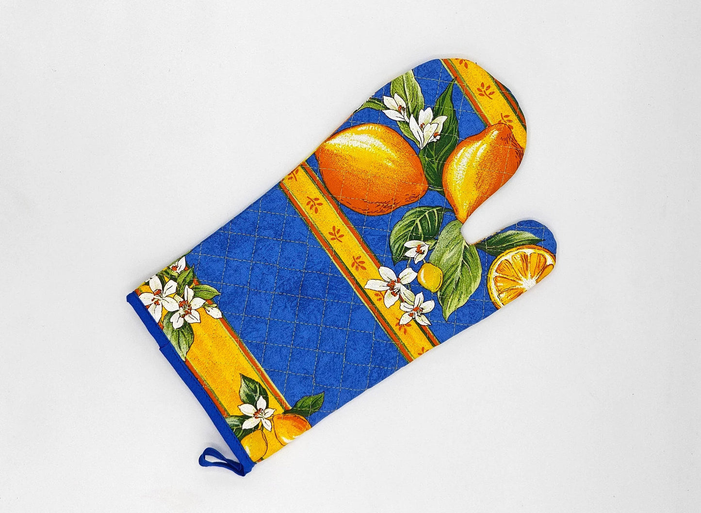 Oven Mitt - Lemon Blue