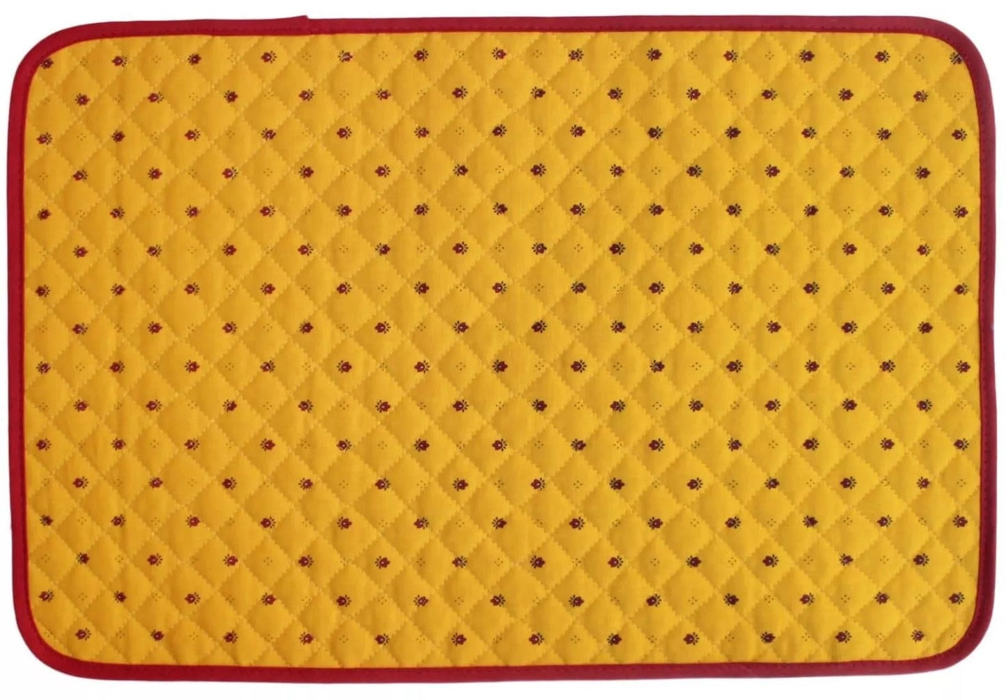 Rectangular Placemats Traditional Provence Pattern Yellow/Red quilted cotton from France