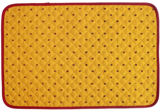 Rectangular Placemats Traditional Provence Pattern Yellow/Red quilted cotton from France