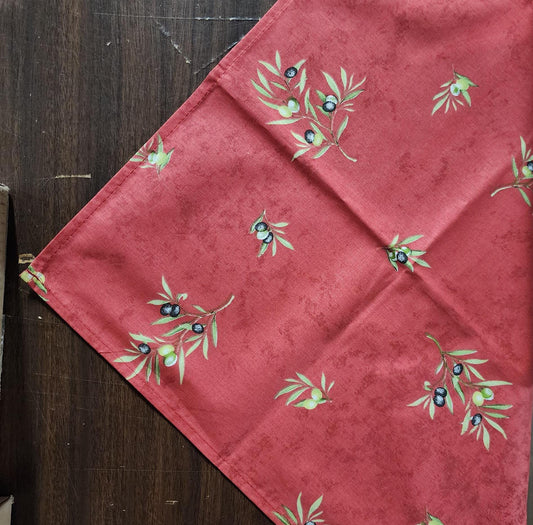 Set of Provence Napkins cotton Clos des Oliviers red