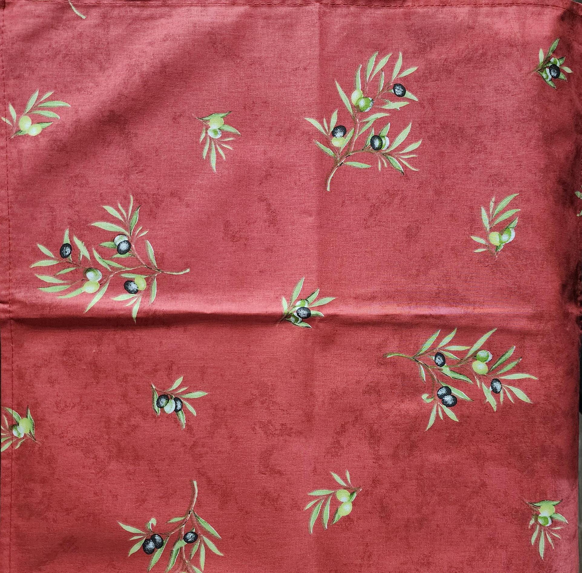 Set of Provence Napkins cotton Clos des Oliviers red