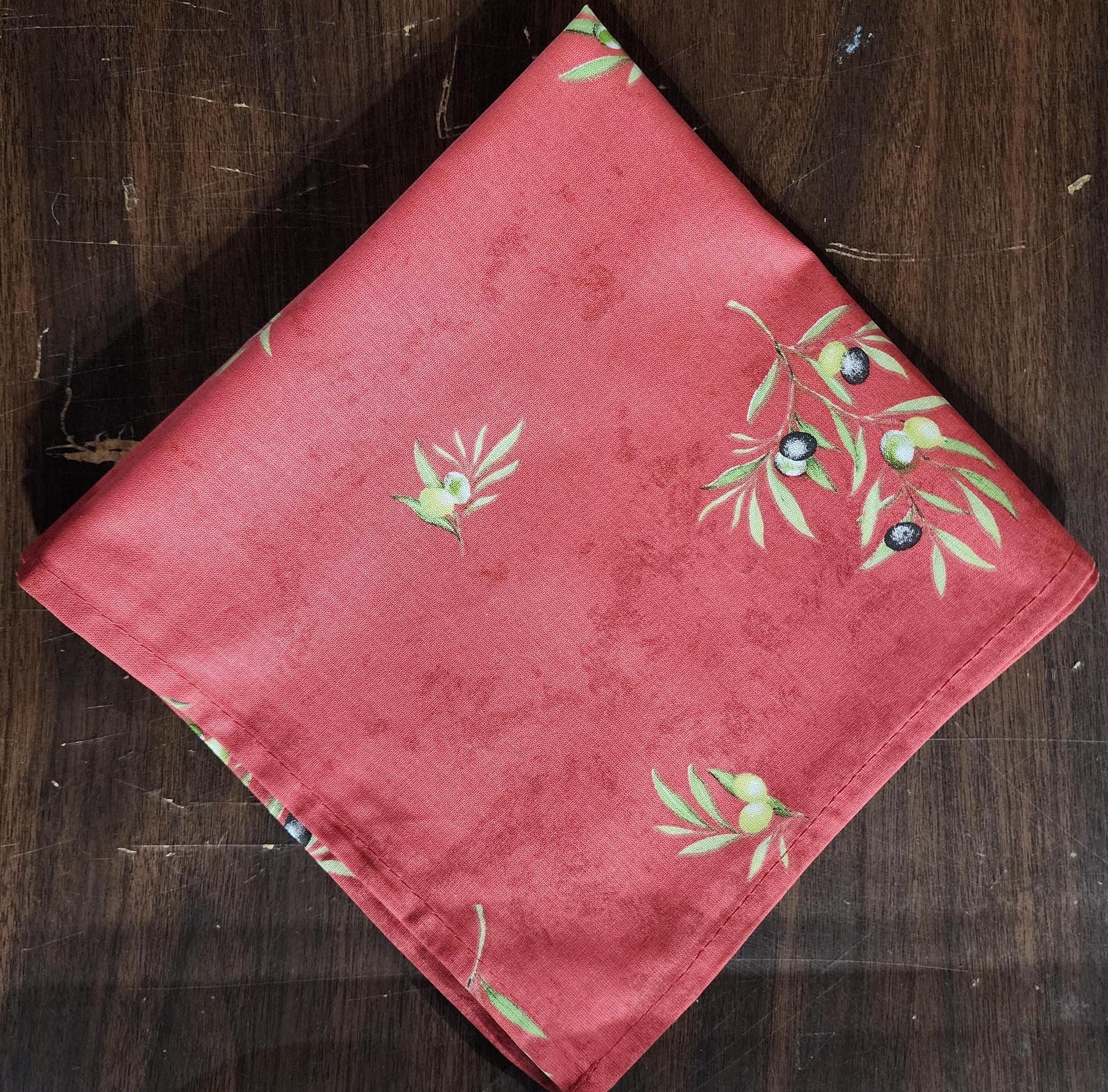 Set of Provence Napkins cotton Clos des Oliviers red