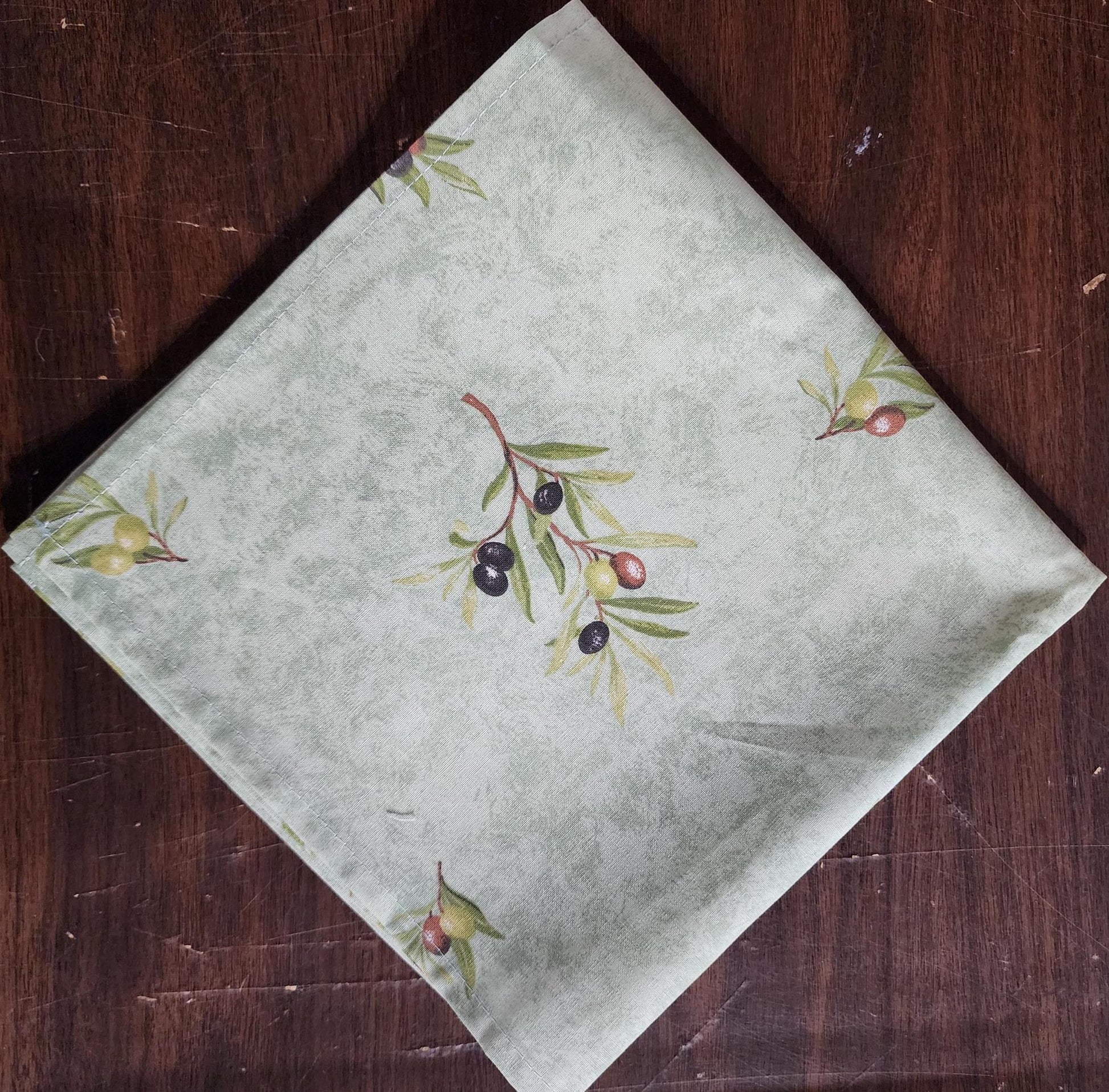 Set of Provence Napkins 100% Cotton "Clos des Oliviers" Green Made in France