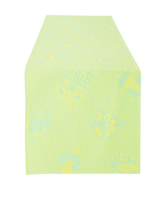 Provence France table runner Jacquard cotton green "Ribeauville"