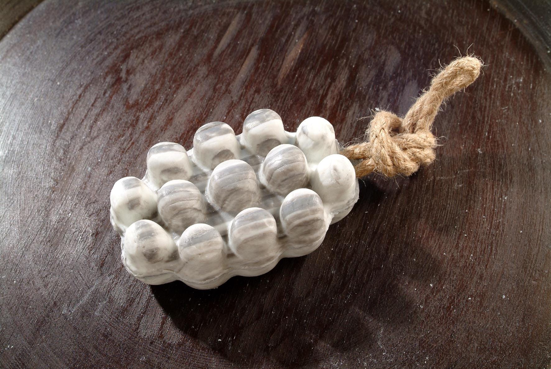 Natural Massage Soap Made in France With Massage Nubs and Hanging Rope Argan Grapeseed Honey Orange Blossom Amber