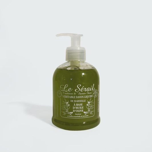 Liquid Marseille Soap with Olive Oil & Lavandin – French Natural Hand Body Wash – Gentle for Sensitive Skin – 300ml - Made in France