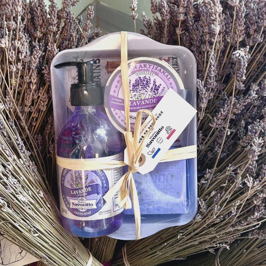 Lavender Gift Set | Handmade French Soaps & Body Wash | Natural Self-Care Gift Box Made in France