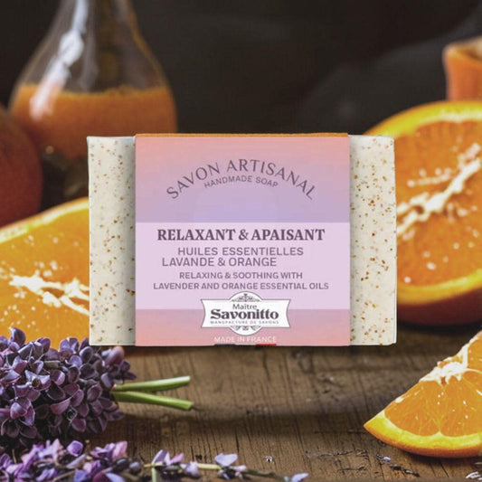 Lavender Sweet Orange Exfoliating Soap Bar Made in France All Natural