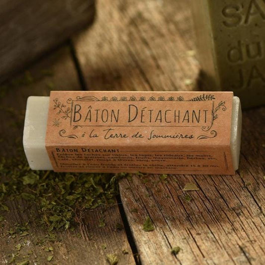 Natural Stain Remover Stick | Sommières Clay & Grapeseed Oil | Eco-Friendly Laundry Soap Bar – 80g Made in France