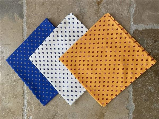 Set of Provence Napkins cotton white with blue dots "Esterel"