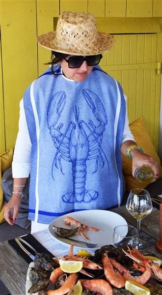 French Lobster Bib – Jacquard Cotton, Water-Repellent | Made in Provence