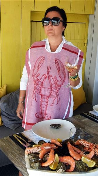 French Lobster Bib – Jacquard Cotton, Water-Repellent | Made in Provence